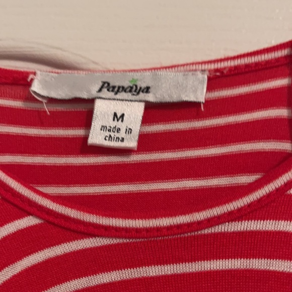 Red and white striped high neck tank top - Picture 2 of 3